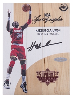 2016-17 Upper Deck Supreme Hardcourt Basketball #A-HO Hakeem Olajuwon Signed Game-Used Floor - Upper Deck Authentics Autograph